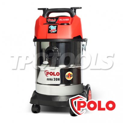 AURA30N เครื่องดูดฝุ่นน้ำ-แห้ง ถังสแตนเลส 30 ลิตร 1200W รุ่นกึ่งงานหนัก POLO