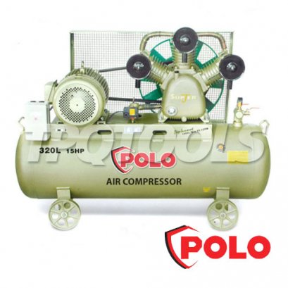 SGJ-3100-320 ปั๊มลมสายพานพร้อมมอเตอร์ครบชุด ถังใหญ่ 15HP 320L-3PH