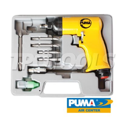 AT-4068K ไขควงลมครบชุด 1/4&quot; / 2 หุน ความเร็วรอบ 10000 RPM แรงบิด 30 FTLBS ท่อลมเข้า 1/4&quot; แรงดันลม 90 PSI ใช้กับดอกไขควง 6 เหลี่ยม พูม่า &quot;PUMA&quot;