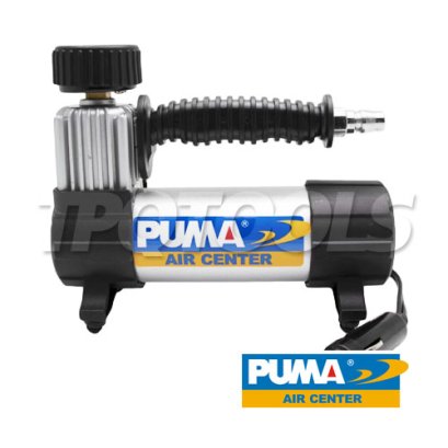 CD-3012V ปั๊มลมรถยนต์มินิพูม่า 12V / 12A ปริมาณลม 30 ลิตร/นาที แรงดันสูงสุด 7 บาร์ เหมาะสำหรับติดรถยนต์ พกพาสะดวก พูม่า PUMA
