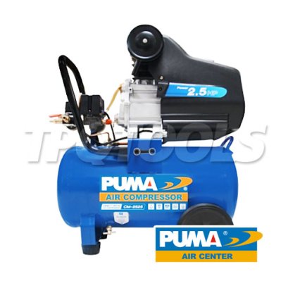 CX-2525H ปั๊มลมโรตารี่พูม่า (ระบบขับตรง) ขนาด 2.5 HP ความจุถังลม 25 ลิตร แรงดันลม 8 บาร์ มอเตอร์ 2850 RPM มอเตอร์ในตัว พูม่า PUMA