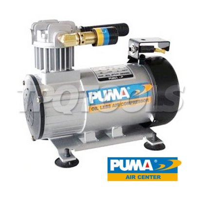 DC-07-12V ปั๊มลมไร้น้ำมันแบบพกพาพูม่า สำหรับติดรถยนต์ ขนาด 3/4 HP ปริมาณลม 94 ลิตร/นาที 3000 RPM แรงดันสูงสุด 10 บาร์ / 12V พูม่า PUMA