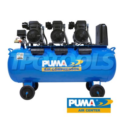 FORCE-120 ปั๊มลมไร้น้ำมันพูม่า (ออยล์ฟรี) OIL-FREE ความจุถัง 120 ลิตร 1450Wx3 มอเตอร์ทองแดง รอบมอเตอร์ 2850 RPM พูม่า PUMA
