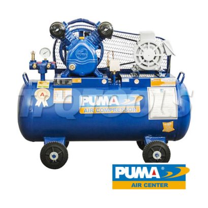 PP21-PPM220V ปั๊มลมพูม่าระบบสายพาน 1 แรงม้า 220V 2 ลูกสูบ ถังลมจุ 92 ลิตร ปริมาณลม 203.20 ลิตร/นาที พูม่า PUMA