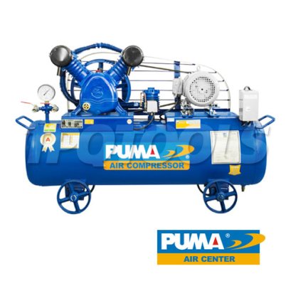 PP23-PPM220V ปั๊มลมพูม่าระบบสายพาน 3 แรงม้า 220V 2 ลูกสูบ ถังลมจุ 165 ลิตร ปริมาณลม 550 ลิตร/นาที พูม่า PUMA