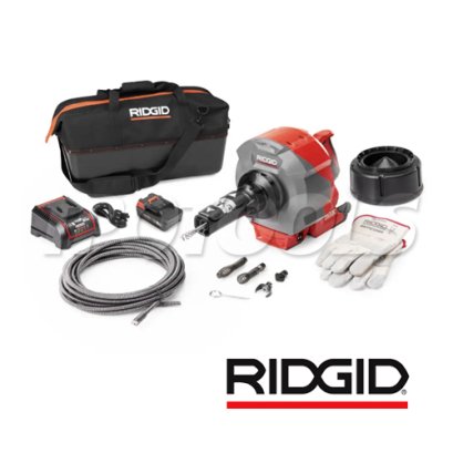 RIDGID #K46 (78048) SINK SNAKES เครื่องทะลวงท่อ/เครื่องล้างท่อไร้สาย 18V มืออาชีพ +แบตเตอรี่ +แท่นชาร์ท (ครบชุดพร้อมใช้งาน) หมุนได้ 360องศา ขนาดท่อ 3/4&quot;-3&quot; นิ้ว (20-76 มม.) ขนาดสาย 5/16&quot;x25 ฟุต พร้อมระบบ AUTOFEED สำหรับอ่างล้างหน้า อ่างล้าง