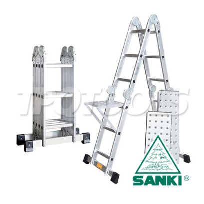 LD-ML20P (20 ขั้น) บันไดอลูมิเนียมอเนกประสงค์พับได้ + พร้อมแพลท SANKI