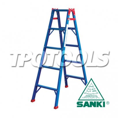 LD-TK08 (8 ฟุต) บันไดอเนกประสงค์ทรงเอ ปรับพาดได้ สีน้ำเงิน ขึ้นลง 2 ทาง SANKI