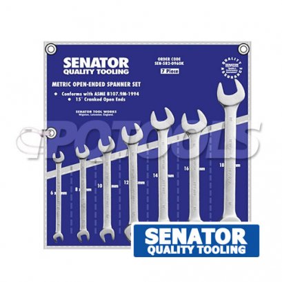 SEN-582-0960K ชุดประแจปากตาย 6-19mm DROP FORGED OPEN END SPANNERS (SET-7)