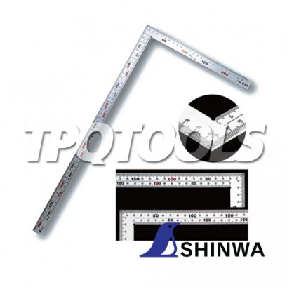 10405 ฉากสแตนเลสแบบชุบขาว 50 x 25 ซม. SHINWA Hard Chrome Finish Carpenter's Square