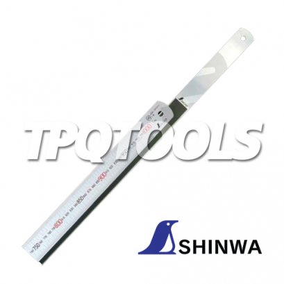 13544 บรรทัดสแตนเลส 1000 มม.มีแม่เหล็ก SHINWA Steel Small Carpenter&#039;s Square