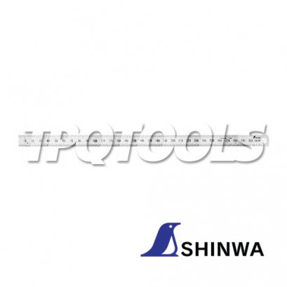 H-701C บรรทัดสแตนเลสแบบชุบขาว 300 มม. SHINWA Hard Chrome Finish