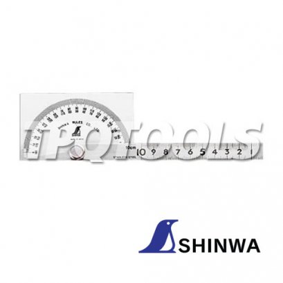 H-1521 (62928) โปรแทรกเตอร์ 200x14x1.2 มม. SHINWA HC Protractor No.183