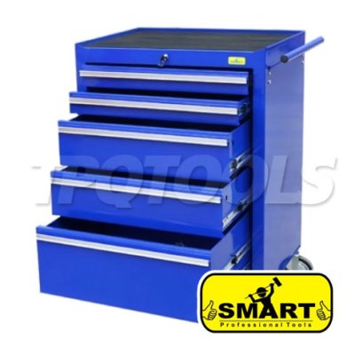 SM-05X ตู้เครื่องมือช่าง 5 ชั้น พร้อมลิ้นชัก+ล้อ (ลิ้นชักระบบลูกปืนดึงออกง่าย) ขนาด 680x458x700 มม. (ขนาดตู้เปล่า) สีน้ำเงิน