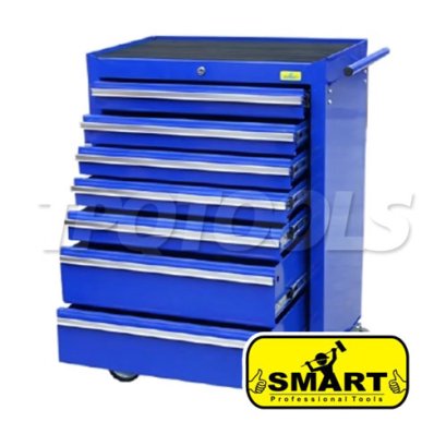 SM-07X ตู้เครื่องมือช่าง 7 ชั้น พร้อมลิ้นชัก+ล้อ (ลิ้นชักระบบลูกปืนดึงออกง่าย) ขนาด 680x458x856 มม. (ขนาดตู้เปล่า) สีน้ำเงิน