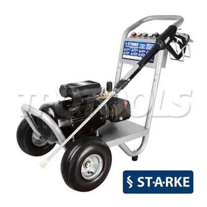 SK1512C/3.0 เครื่องฉีดน้ำแรงดันอุตสาหกรรม 140 บาร์ มอเตอร์ 3 แรง 1450 รอบ/นาที ไฟ 220V สายอัดฉีดแรงดันยาว 10 เมตร แบบรถเข็นล้อหลัง 2ล้อ STARKE