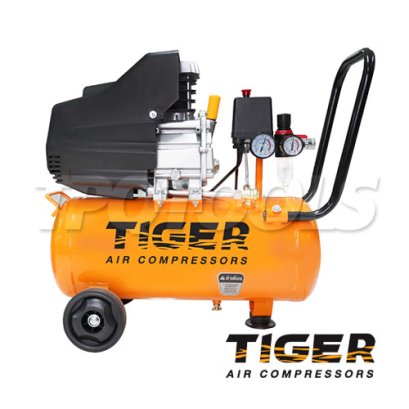 CHEETAH-25 ปั๊มลมระบบขับตรงโรตารี่ ขนาด 3 HP ความจุถังลม 25 ลิตร / 2850 RPM ไทเกอร์ TIGER