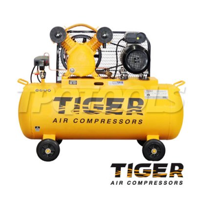TGA22-100M ปั๊มลมสายพาน ถังลม 100 ลิตร 2 HP มอเตอร์ 3 HP 220V ไทเกอร์ TIGER