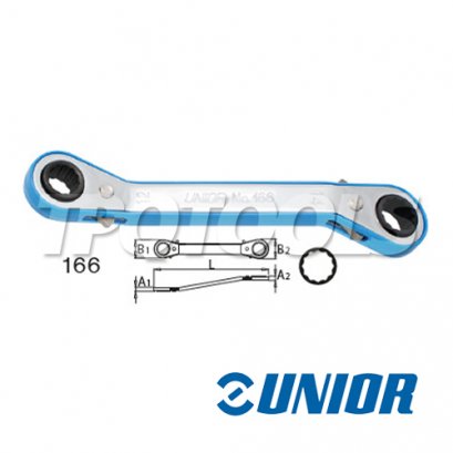 ประแจแหวนฟรี คอหักมุม 12 เหลี่ยม รุ่น 166