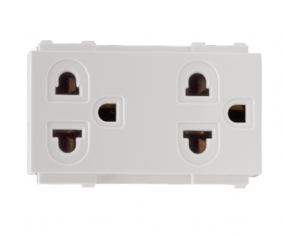 เต้ารับคู่ 3 ขา 16 แอมป์ 250 โวลต์ ขนาด 3 ช่อง (ปลั๊กกราวด์คู่)