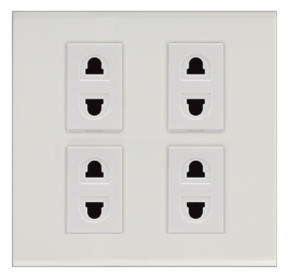 หน้ากาก 4 ช่อง พร้อม เต้ารับ 2 ขา