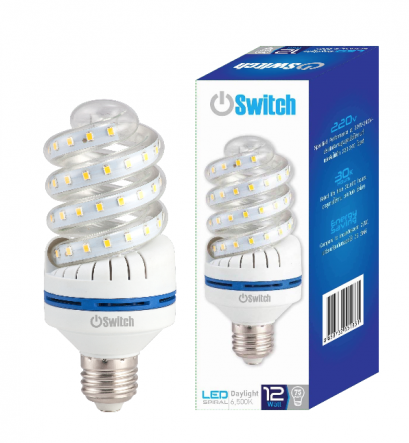 หลอดแอลอีดี หลอดเกลียว หลอดประหยัดไฟ LED Spiral 12w Daylight E27