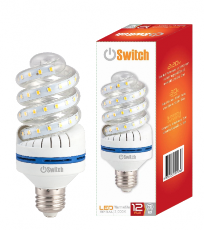 หลอดแอลอีดี หลอดเกลียว หลอดประหยัดไฟ LED Spiral 12w Warmwhite E27