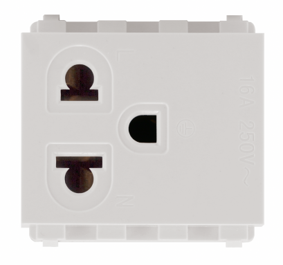 เต้ารับเดี่ยว 3 ขา 16 แอมป์ 250 โวลต์ ขนาด 2 ช่อง (ปลั๊กกราวด์เดี่ยว)