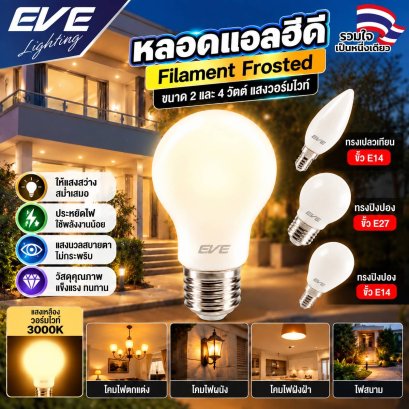 หลอดแอลอีดี ทรงเปลวเทียน แก้วขุ่น ขนาด 3 วัตต์ แสงแสงขาวและแสงเหลือง  E14 และ E27 LED Candle Frosted E14/E27