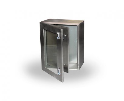 Stainless steel box with inner door + toughened glass door - STXIP