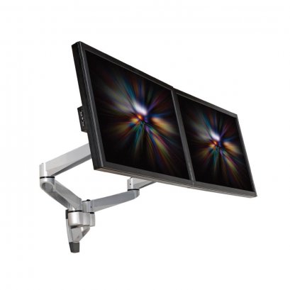 แขนจับ 2 จอ แขน Swivel แบบติดผนัง (รองรับจอสูงสุด 27&quot;)