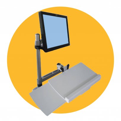 ขาตั้งจอและคีย์บอร์ดแขน Swivel แบบยึดโต๊ะ