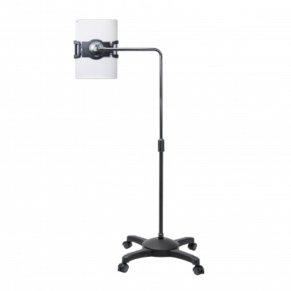 US-5124RB ขาตั้งแท็บเล็ตและโทรศัพท์มือถือ แบบล้อเลื่อนเสาโค้ง