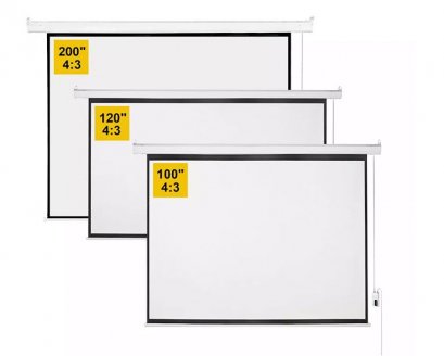 Projector screen motorized