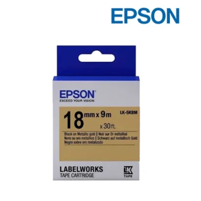 Epson LK-5KBN Black on Gold Tape (C53S655507) เทปพิมพ์อักษร ฉลาก 18 mm. ของแท้ รับประกันศูนย์