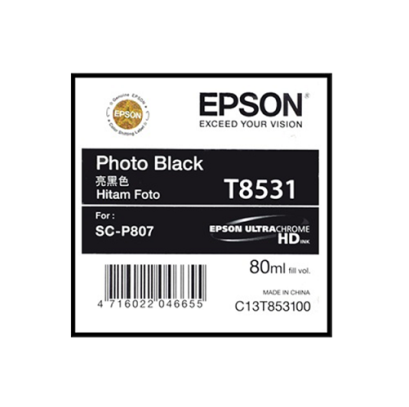 Epson T853100 PHOTO BLACK 80ML ตลับหมึก (สีดำ) ของแท้ ประกันศูนย์