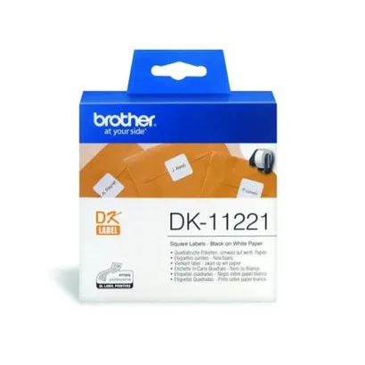 DK_11221 Label Tape, 23 x 23 mm, Black-White ของแท้