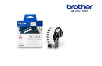 BTH-DK-22211Con Tape, 29 x 15.24 m, Black-Whiteเทปฟิล์มต่อเนื่องขนาด 29 มม x 15.24 เมตร พื้นสีขาว อักษร สีดำ