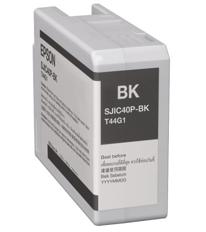 ตลับหมึกสี Epson C13T44G100 ( SJIC40P-K )ColorWorks Black Ink Cartridge (สีดำ) For C6050, C6550 ของแท้ ประกันศูนย์