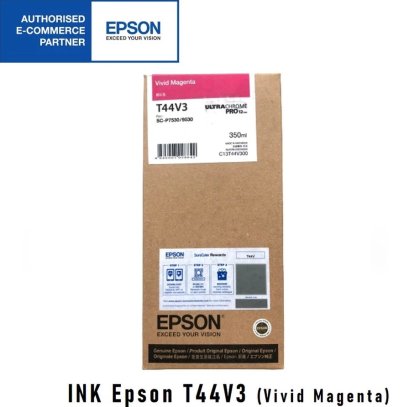 Epson T44V300 (สีม่วงแดงสด) VIVID MAGENTA IC 350ML ของแท้ ประกันศูนย์