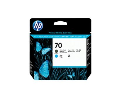 HP 70 Matte Black (สีดำด้าน) and Cyan (สีฟ้า) Printhead ตลับหมึกอิงค์เจ็ท ของแท้ ประกันศูนย์