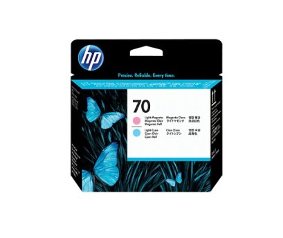HP 70 LT Cyan (สีฟ้า) and Light Magenta (สีม่วงแดงอ่อน) Printhead ตลับหมึกอิงค์เจ็ท ของแท้ ประกันศูนย์