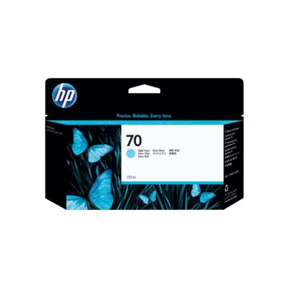 HP 70 Light Cyan (สีฟ้าอ่อน) 130 ml Ink Cartridge ตลับหมึกอิงค์เจ็ท ของแท้ ประกันศูนย์