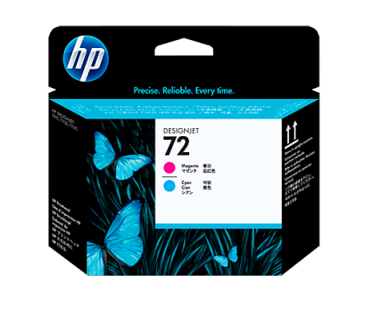 HP 72 Magenta (สีม่วงแดง) / Cyan (สีฟ้า) Printhead ตลับหมึกอิงค์เจ็ท ของแท้ ประกันศูนย์