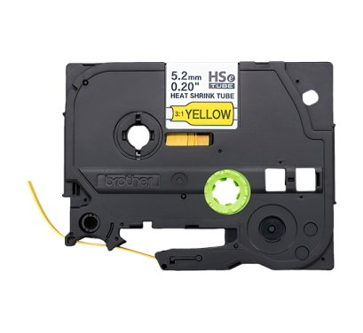 Brother HSE-611E เทปพิมพ์อักษรสำหรับท่อหด ratio 3:1 ขนาด 5.2 มม. (ดำ/เหลือง) ของแท้ รับประกันศูนย์