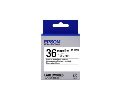 Epson LK-7WBN Black on White Tape (C53S657501) เทปพิมพ์อักษร ฉลาก 36 mm. ของแท้ รับประกันศูนย์