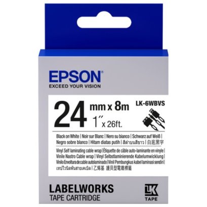 Epson LK-6WBVS Vinyl Self-lami Cable Wrap (C53S656520) เทปพิมพ์อักษร ฉลาก 24 mm. ของแท้ รับประกันศูนย์