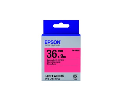 Epson LK-7RBP Black on Red Tape (C53S657503) เทปพิมพ์อักษร ฉลาก 36 mm. ของแท้ รับประกันศูนย์
