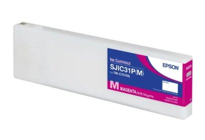 ตลับหมึกเครื่องพิมพ์ฉลากบาร์โค้ด Epson SJIC31P(M) Ink Cartridge Black สีม่วงแดง (C33S020645) ของแท้ ประกันศูนย์