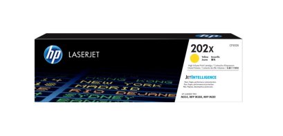 HP 202X CF502X Yellow ตลับหมึกโทนเนอร์ (สีเหลือง) ของแท้ ประกันศูนย์